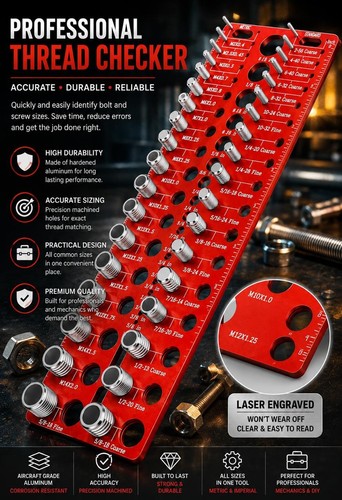 Nut and bolt thread checker - 55,